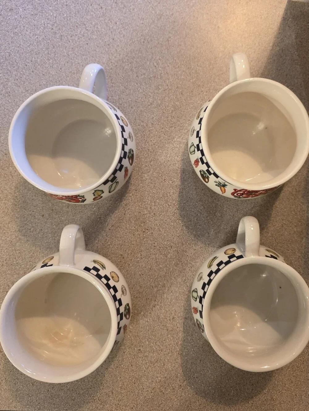Vintage 1997 Gibson Campbell Soup Veggie Mugs Wide Mouth Set Of 4